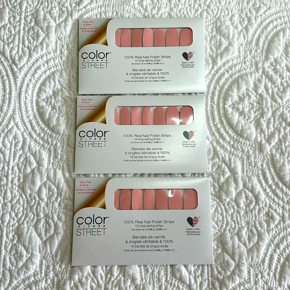 NWT: Color Street 3 UNOPENED Himalayan Salt 100% Real Nail Polish Strips Easy 🤩